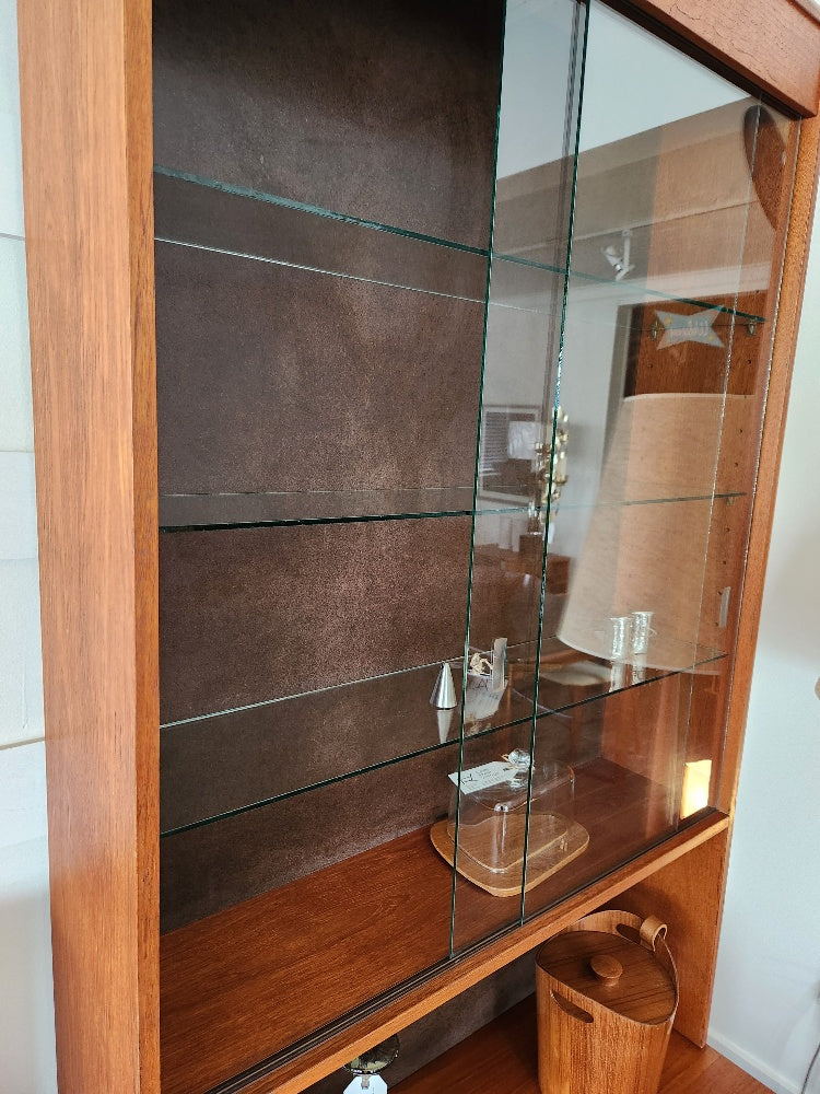 Tall Teak China Cabinet – Cook Street Vintage