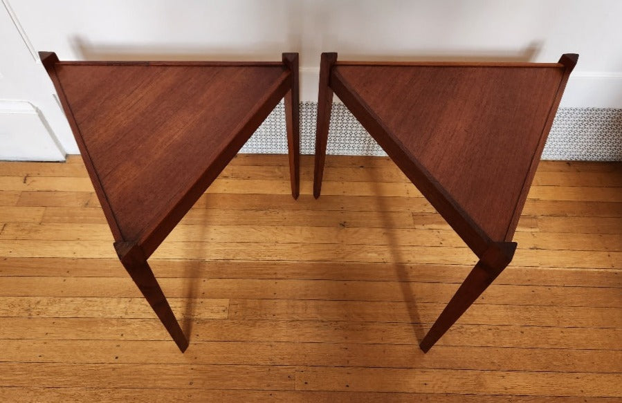 MCM Triangular Teak Side Tables - Cook Street Vintage