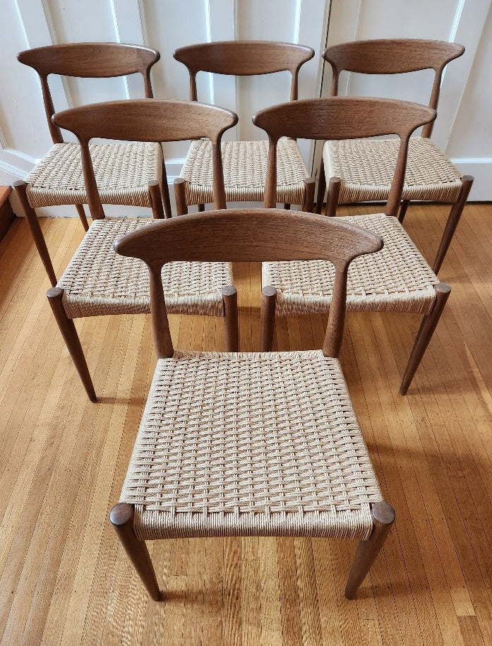 6 Teak Dining Chairs by Arne Hovmand-Olsen for Mogens Kold – Cook Street  Vintage