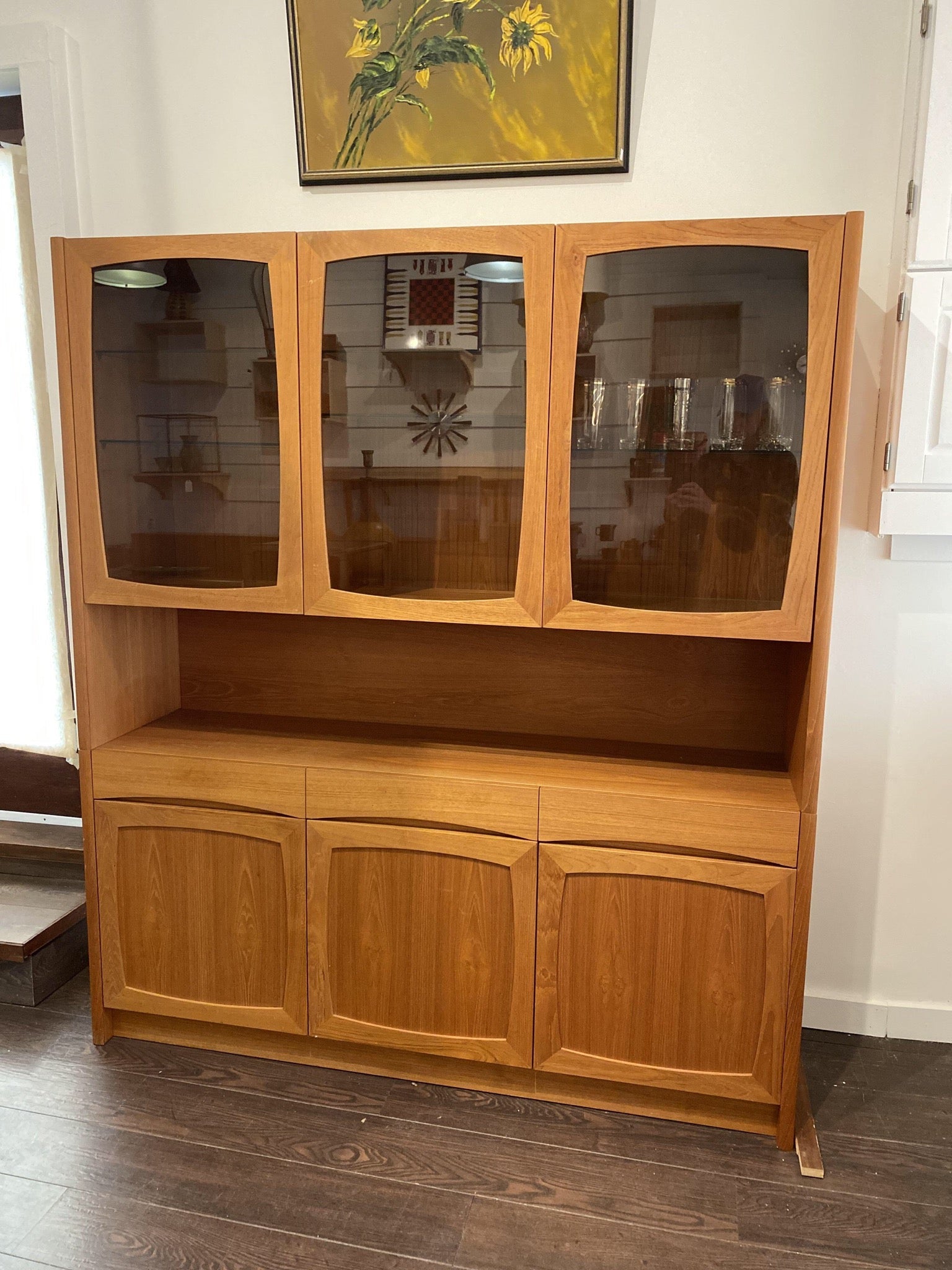 Fabulous Two Piece Danish Modern Design Teak Cabinet by Nordic
