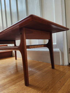 Two-Tier Danish Teak and Cane Coffee Table by Trioh