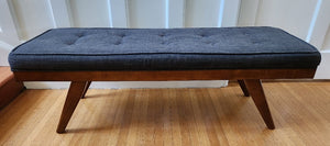 MCM Style Upholstered Bench