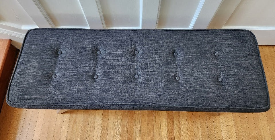 MCM Style Upholstered Bench