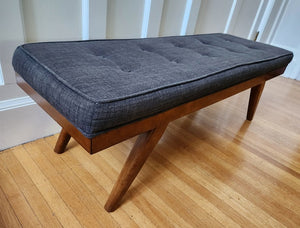 MCM Style Upholstered Bench