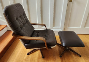 Leather Lounge Chair and Ottoman