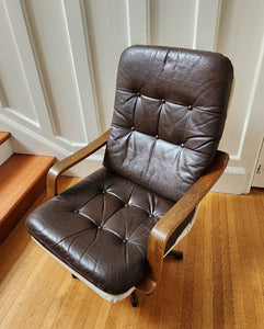 Leather Lounge Chair and Ottoman