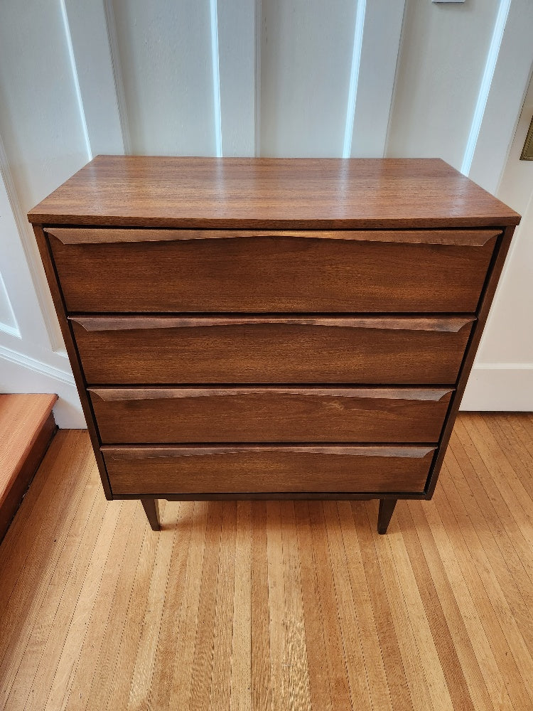Four Drawer Vintage Walnut Dresser