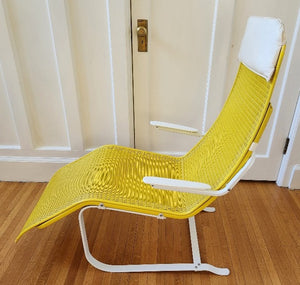 Yellow Wicker Patio Lounger by Lloyd