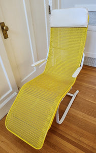 Yellow Wicker Patio Lounger by Lloyd