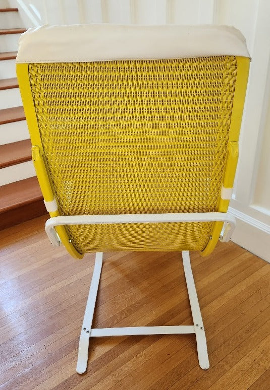 Yellow Wicker Patio Lounger by Lloyd