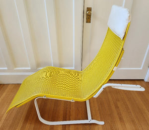 Yellow Wicker Patio Lounger by Lloyd