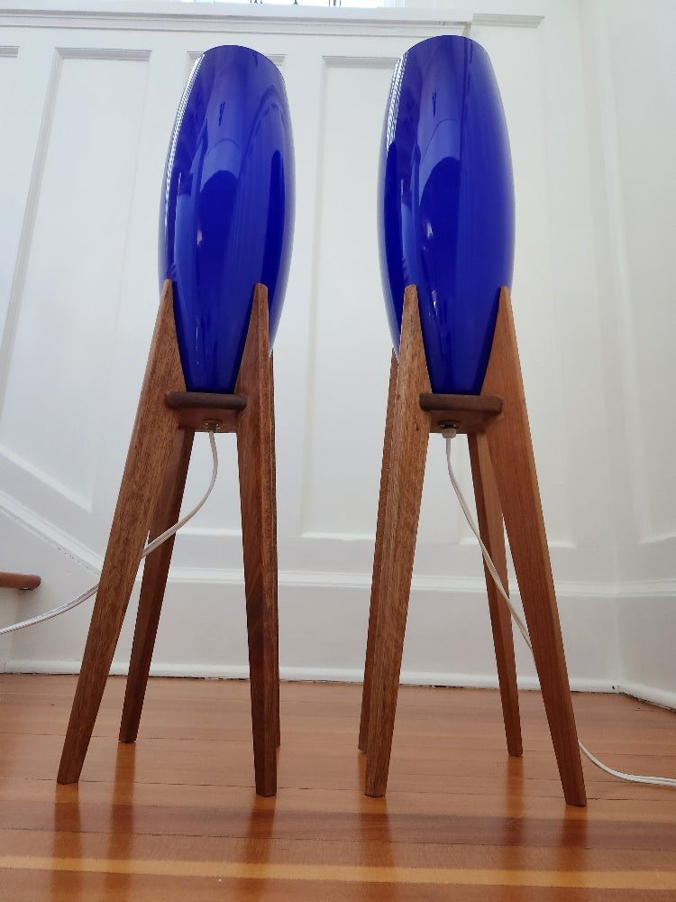 Fabulous Blue Atomic Table Lamp- Cook Street Vintage