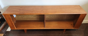 Low Teak Shelves with Glass Doors