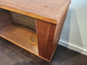 Low Teak Shelves with Glass Doors