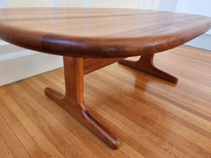 Sideview and elgs of Gorgeous refinished 1960s solid teak coffee table by Glostrup- Cook Street Vintage