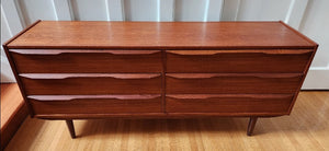 Teak 6 Drawer Dresser