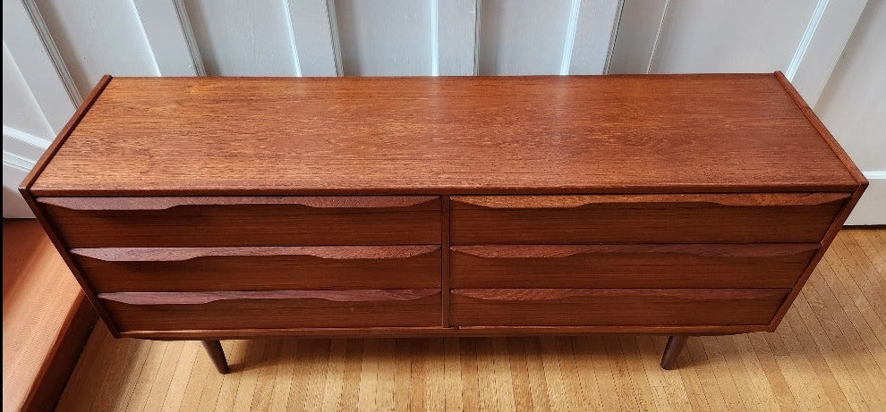 Teak 6 Drawer Dresser