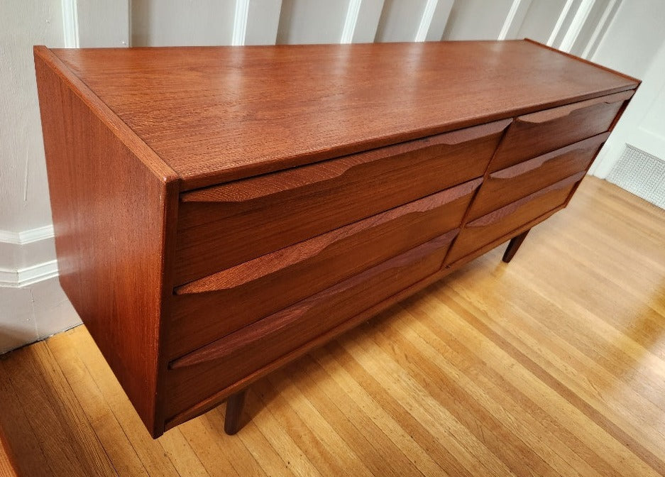 Teak 6 Drawer Dresser