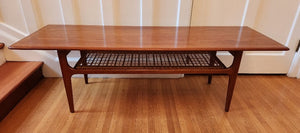 Two-Tier Danish Teak and Cane Coffee Table by Trioh