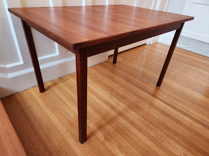 Compact MCM Teak Dining Table - corner