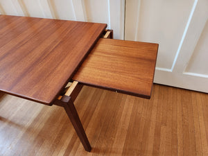 Compact MCM Teak Dining Table - hidden leaf