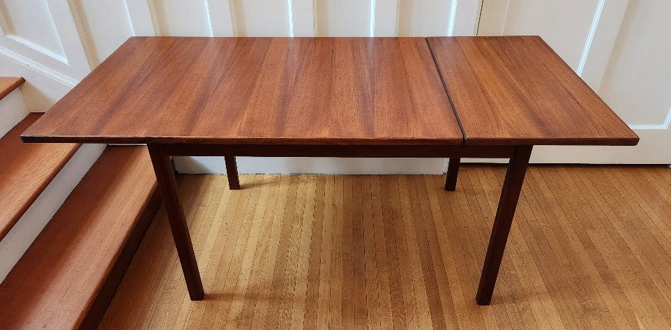 Compact MCM Teak Dining Table - expanded