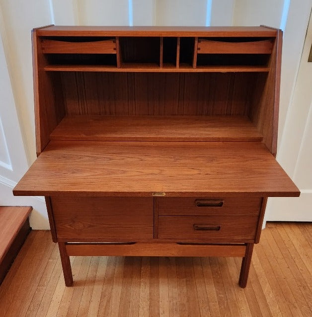 Danish Teak Secretary Desk by Dyrlund