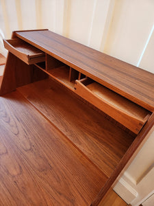 Danish Teak Secretary Desk by Dyrlund - drop front