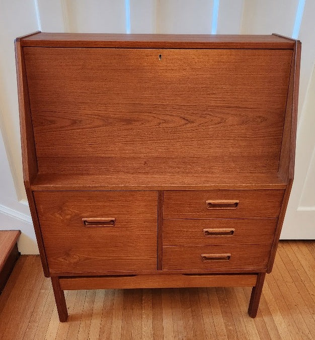 Danish Teak Secretary Desk by Dyrlund - front
