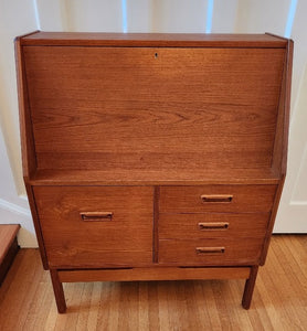 Danish Teak Secretary Desk by Dyrlund - front