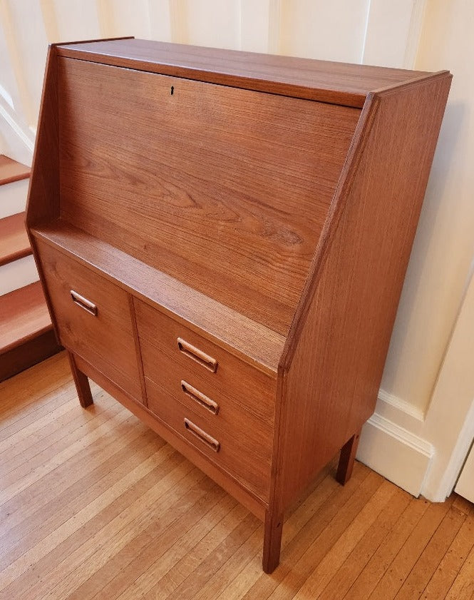 Danish Teak Secretary Desk by Dyrlund - front
