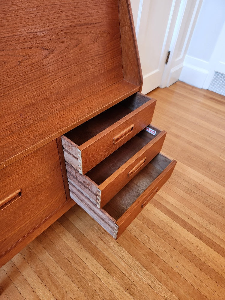 Danish Teak Secretary Desk by Dyrlund - drawers