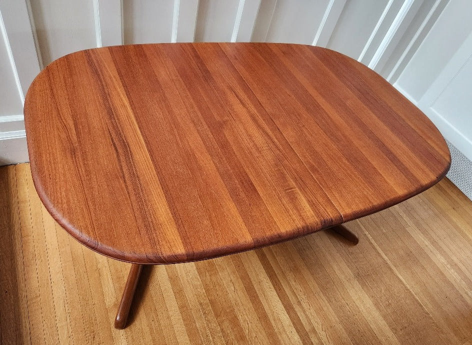 Solid Teak MCM Pedestal Dining Table