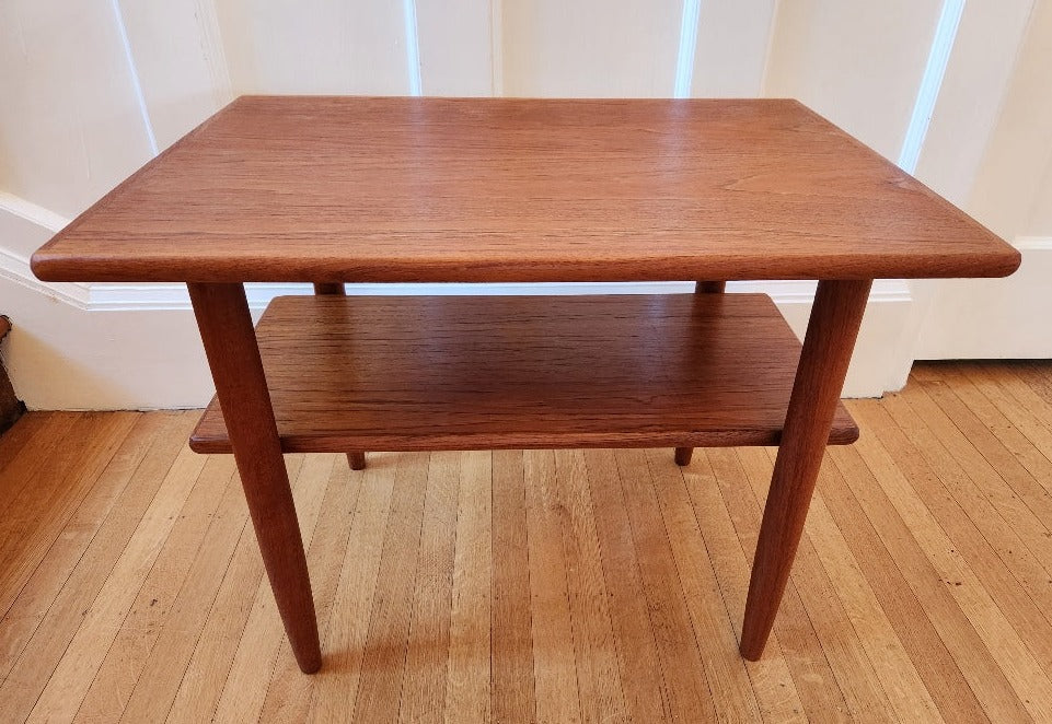 Teak 2-tier End Table - side