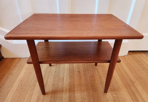 Teak 2-tier End Table - side