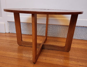 Small Round Teak Coffee Table - side