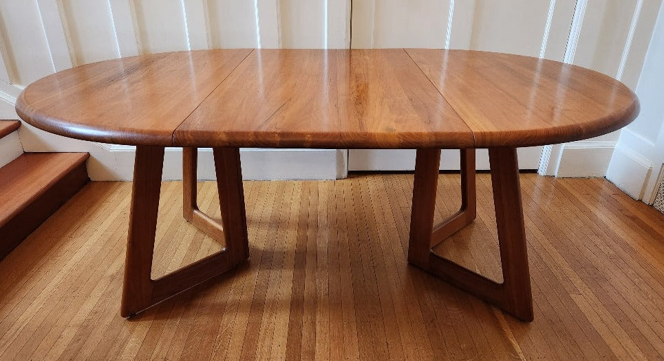 Solid Teak MCM Dining Table with leaf