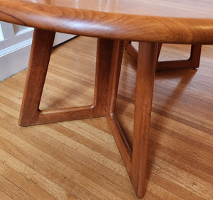Solid Teak MCM Dining Table leg detail