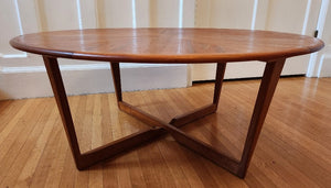 Round Teak Starburst Coffee Table - side