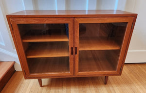 Teak Glass Door Shelving Unit - front