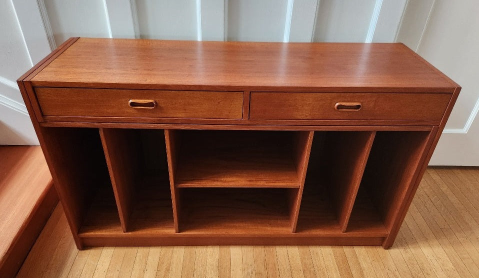Expandable Teak Entertainment Unit- front
