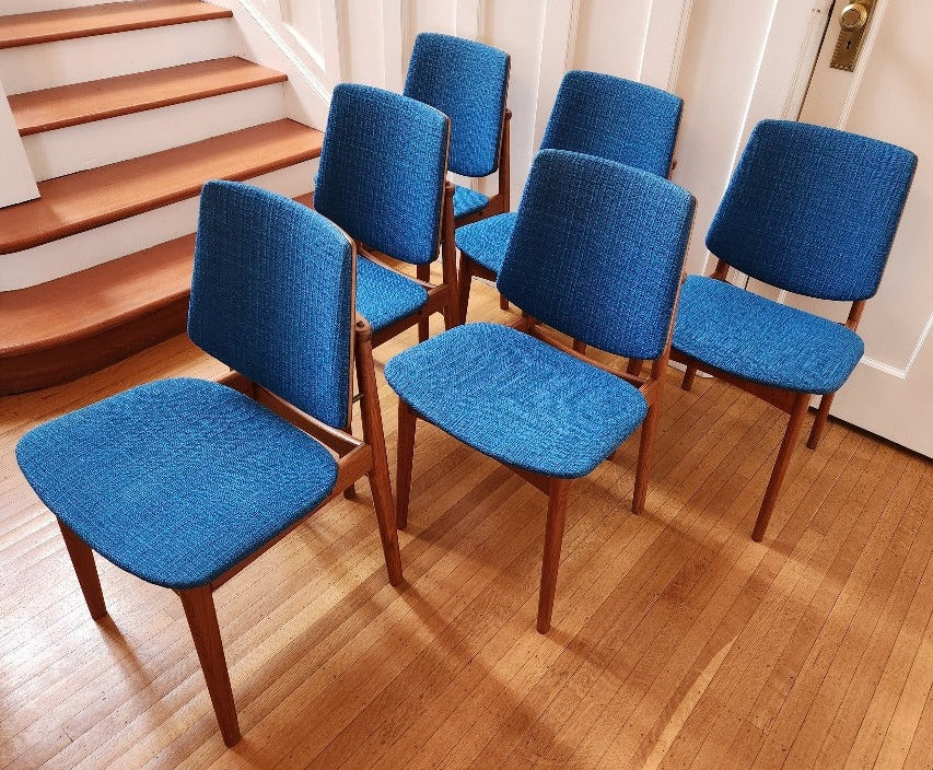 Set of 6 Teak Dining Chairs, Made in Denmark