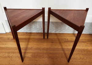 MCM Triangular Teak Side Tables - Cook Street Vintage