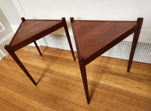 MCM Triangular Teak Side Tables - Cook Street Vintage