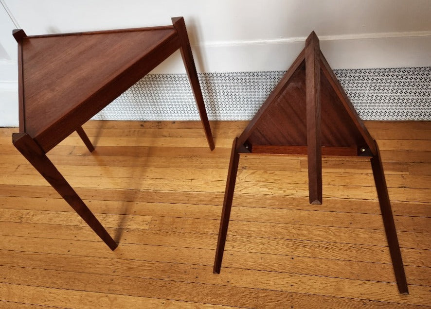 MCM Triangular Teak Side Tables - Cook Street Vintage