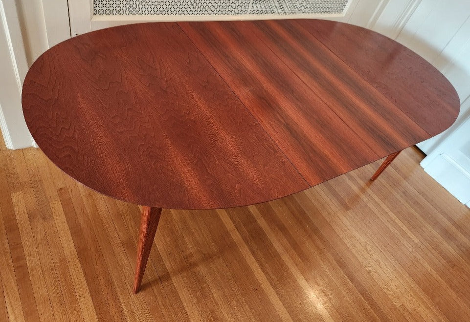 Vintage Walnut Dining Table with Two Leaves