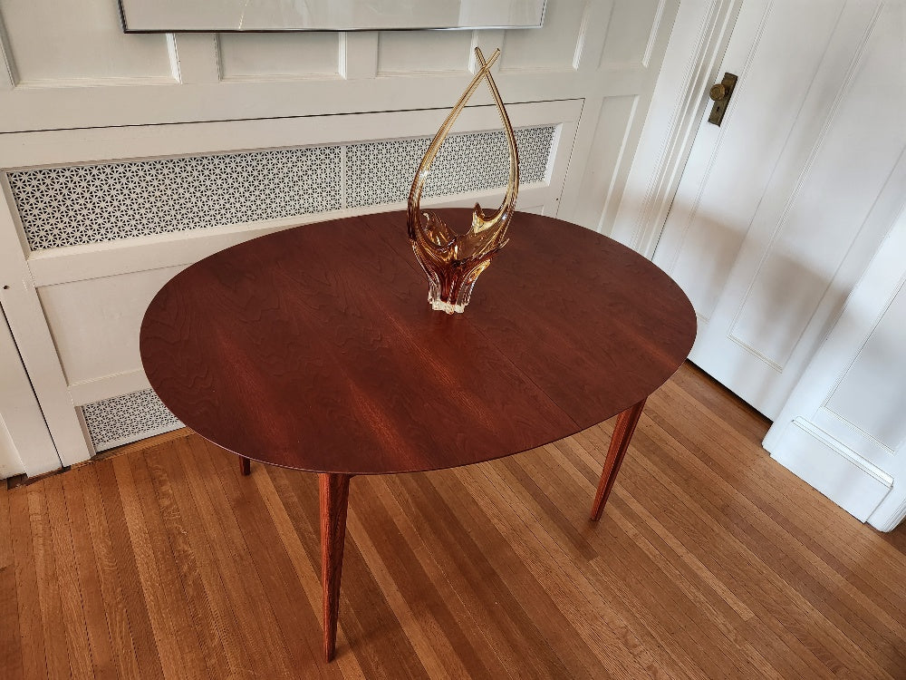 Vintage Walnut Dining Table with Two Leaves
