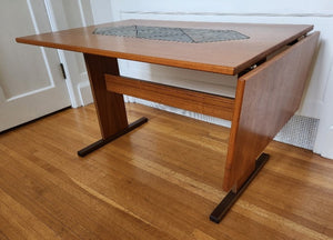 MCM Gangso Mobler Teak & Tile Drop-Leaf Dining Table