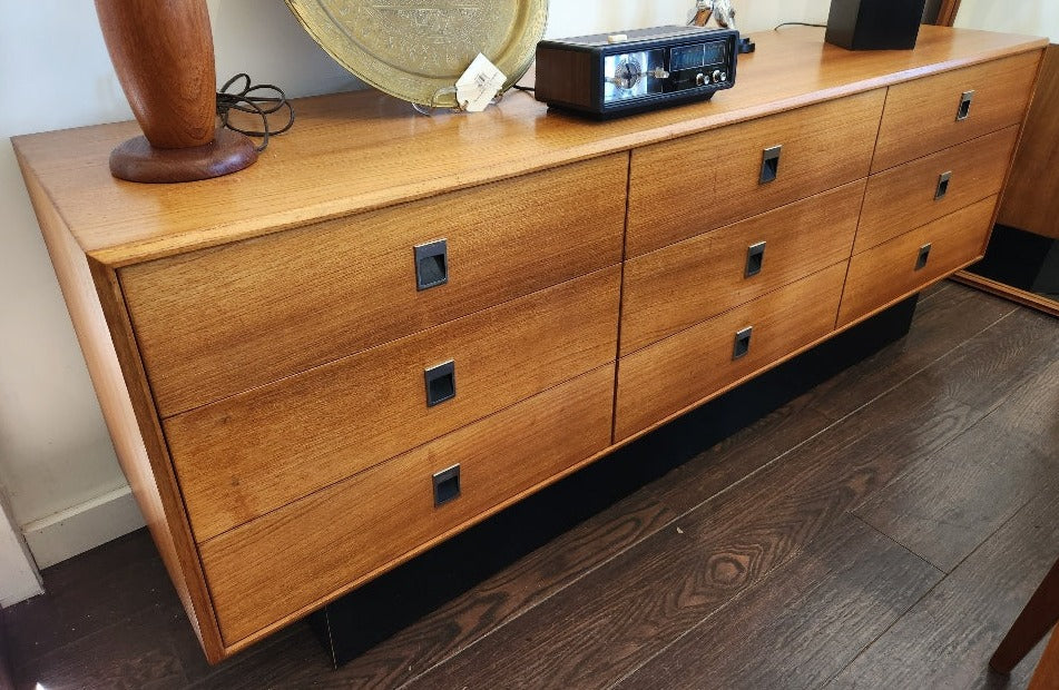 Teak 9 Drawer Dresser - Cook Street Vintage