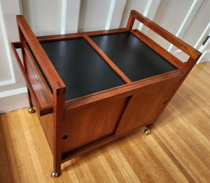 Rolling Teak Bar Cart - Cook Street Vintage